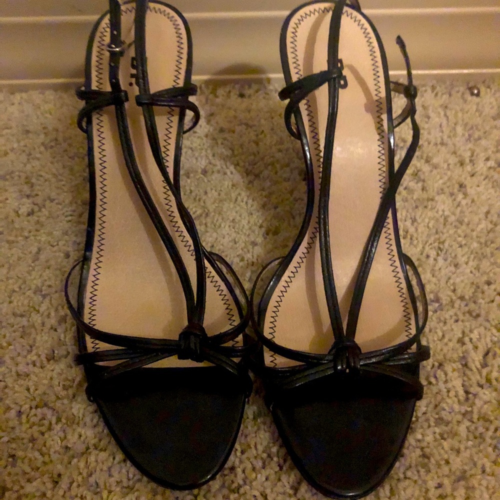 Strappy high heel shoes